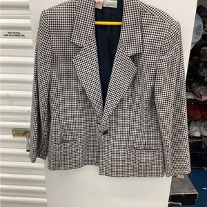 Anne Klein Black and White Houndstooth Blazer